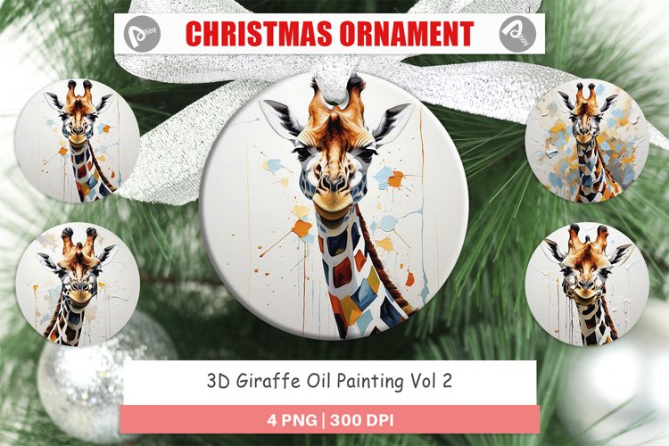 Christmas Ornaments 3D Giraffe Painting