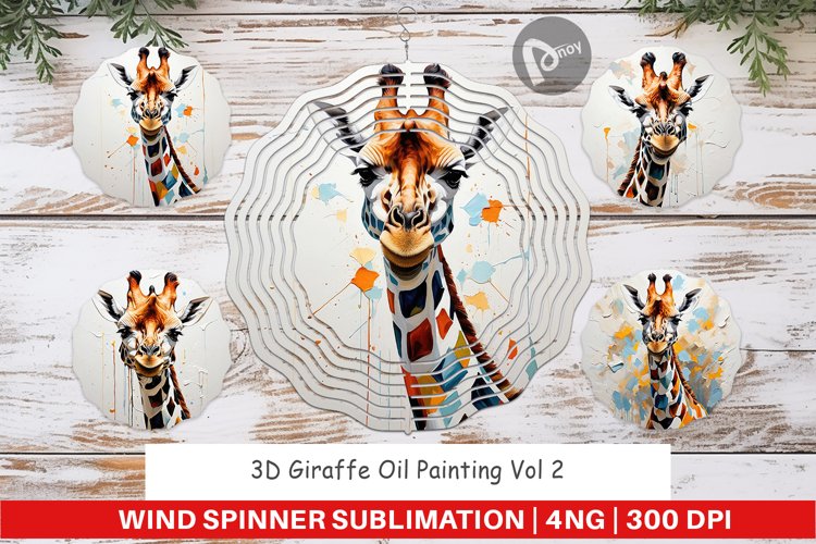 Wind Spinner 3D Giraffe Painting example image 1
