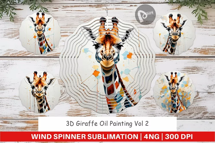 Wind Spinner 3D Giraffe Painting