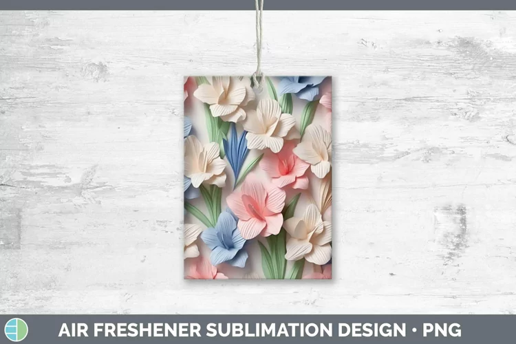 3D Gladiolus Air Freshener | Sublimation Car Freshener Desig