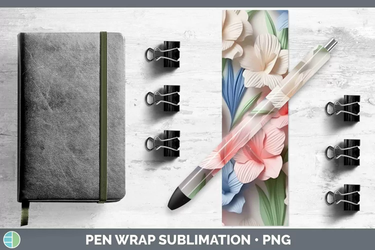 3D Gladiolus Pen Wrap | Sublimation Epoxy Pen Designs
