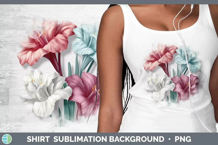 3D Gladiolus Shirt Sublimation Sublimation Background Design
