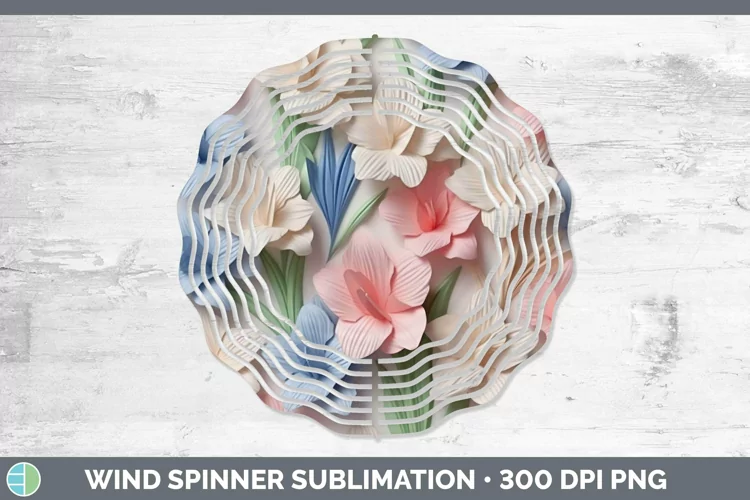3D Gladiolus Wind Spinner | Sublimation Spinner Designs