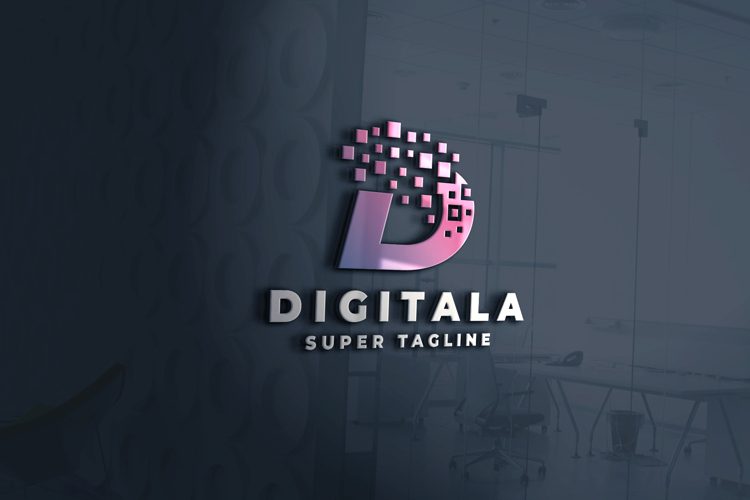 Pixelated D Letter Logo