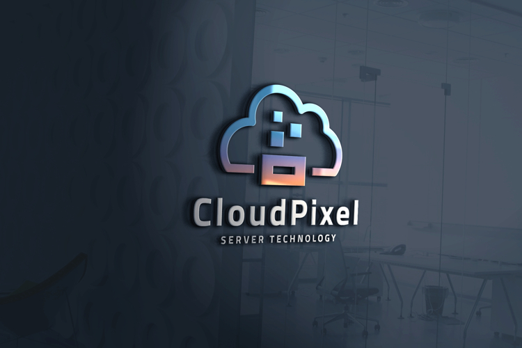 Abstract Cloud and Pixel Logo