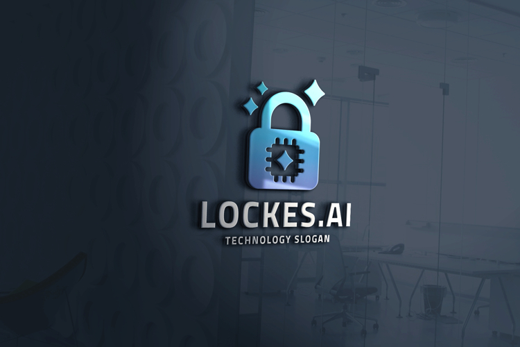 Abstract AI Padlock Logo