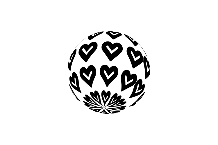 3d globe love pattern element decoration design