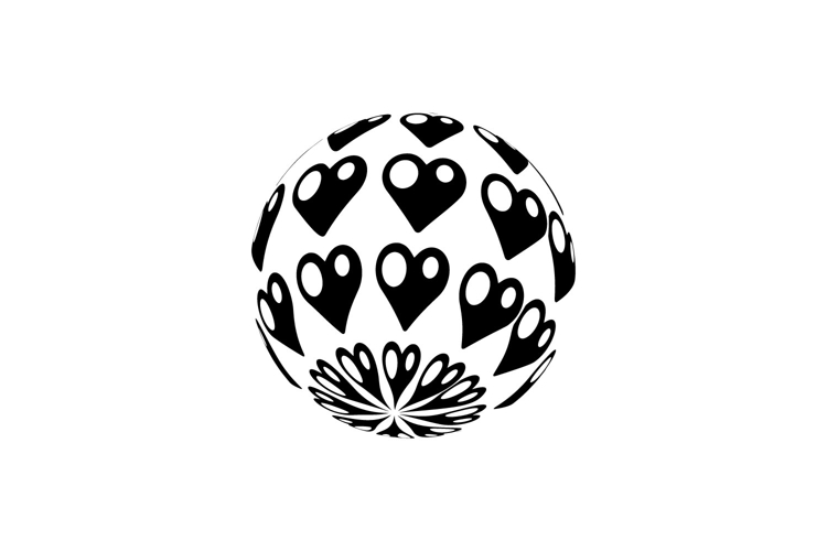 3d globe love pattern element decoration isolated