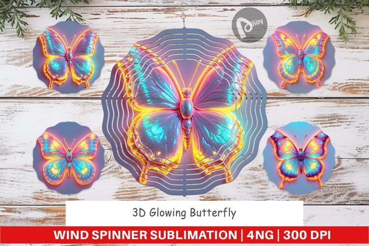 Wind Spinner 3D Glowing Butterfly