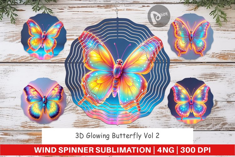 Wind Spinner 3D Glowing Butterfly