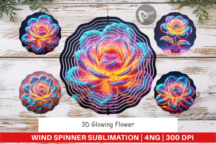 Wind Spinner 3D Glowing Flower