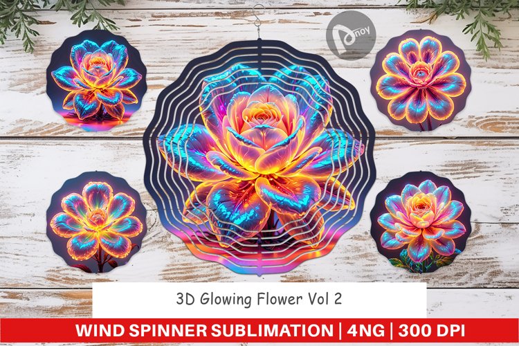 Wind Spinner 3D Glowing Flower