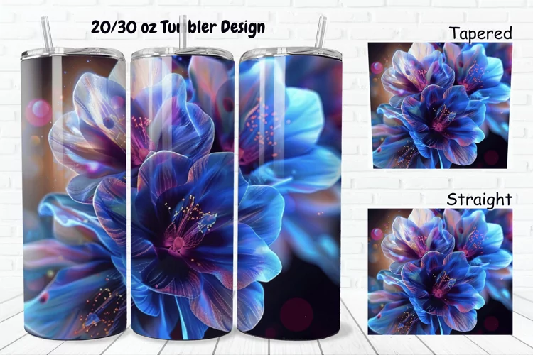3D Glowing Flowers 20/30oz Skinny Tumbler