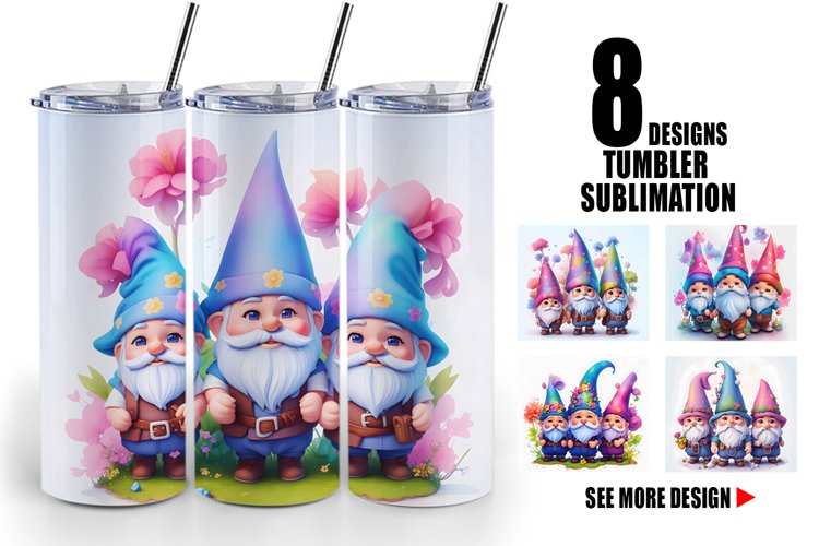 3D Gnomes | Tumbler Sublimation Wrap