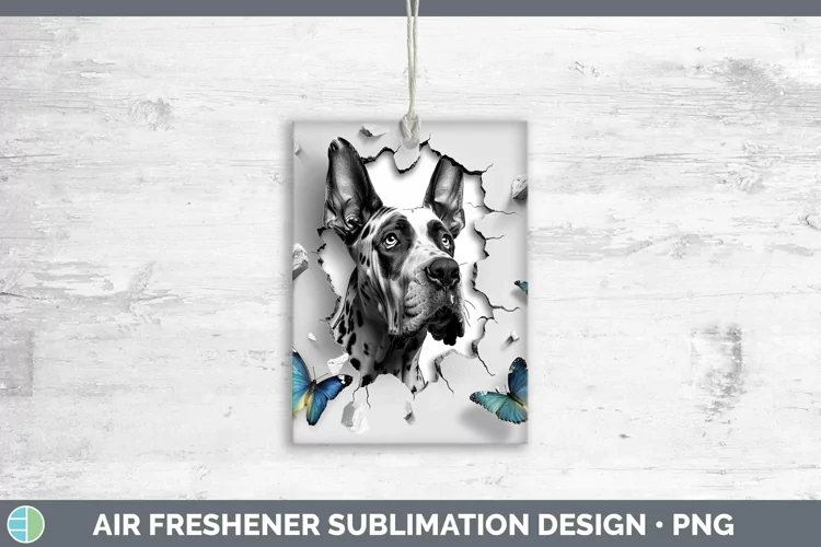 3D Great Dane Air Freshener | Sublimation Car Freshener Desi