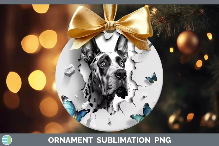 3D Great Dane Ornament | Sublimation Bauble Designs