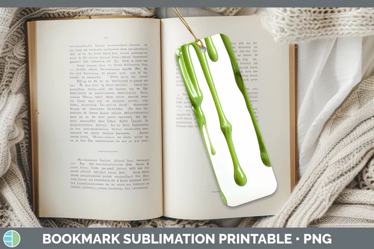 3D Green Slime Bookmark Sublimation Printable Designs
