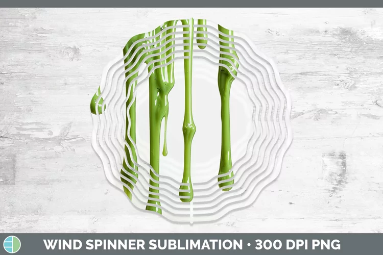 3D Green Slime Wind Spinner Sublimation Spinner Designs