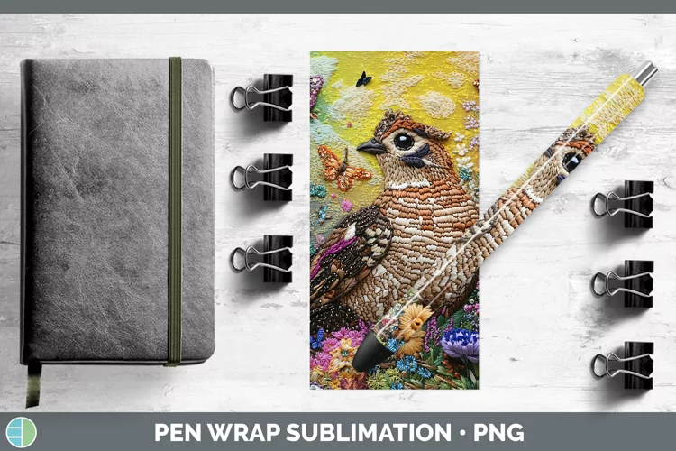 3D Grouse Pen Wrap Sublimation Pen Designs