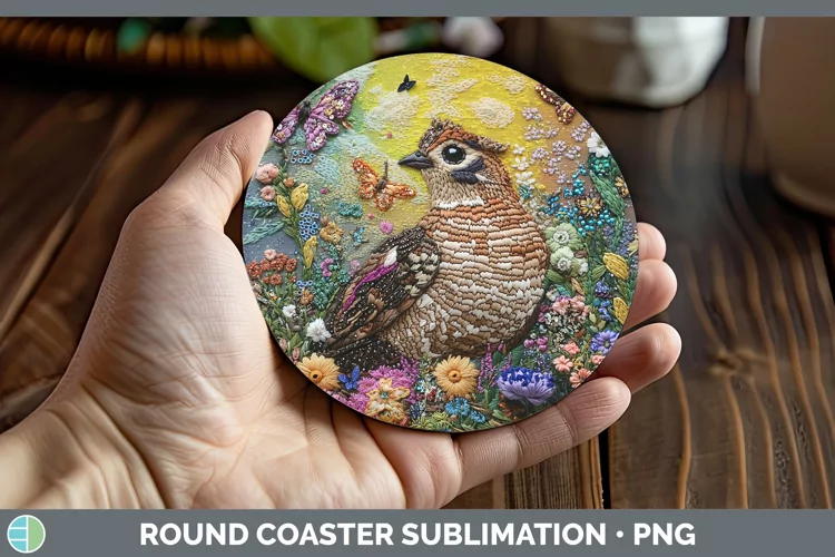 3D Grouse Round Coaster Sublimation Coaster Designs