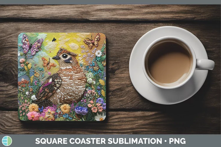 3D Grouse Square Coaster Sublimation Coaster Designs