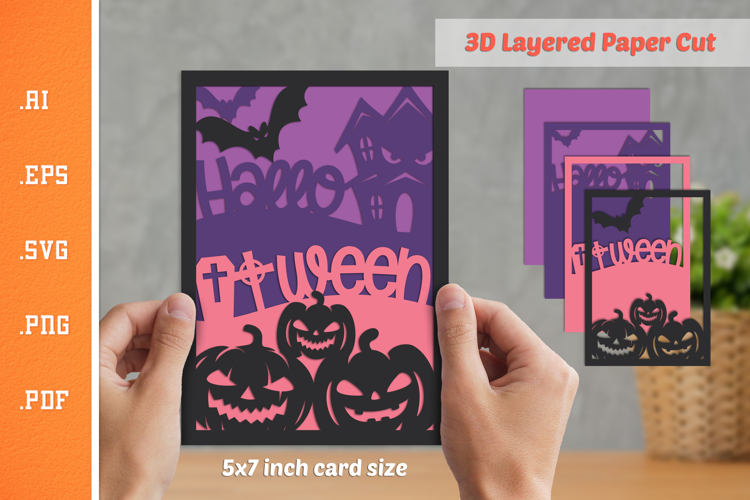 Halloween - 3D Layered Paper Cut SVG