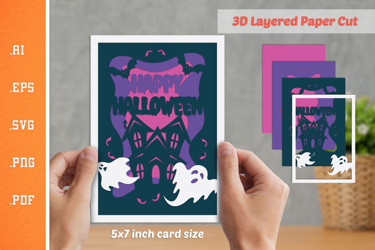 Happy Halloween - 3D Layered Paper Cut SVG