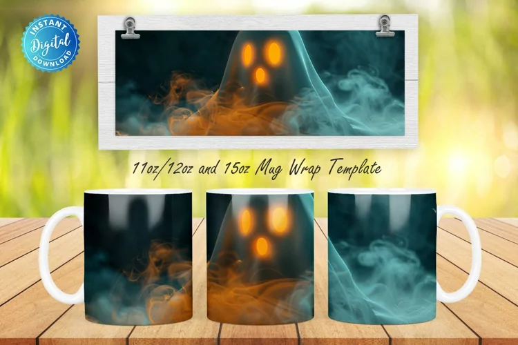 3D Halloween Ghost 11, 12 & 15 Oz Mug Sublimation