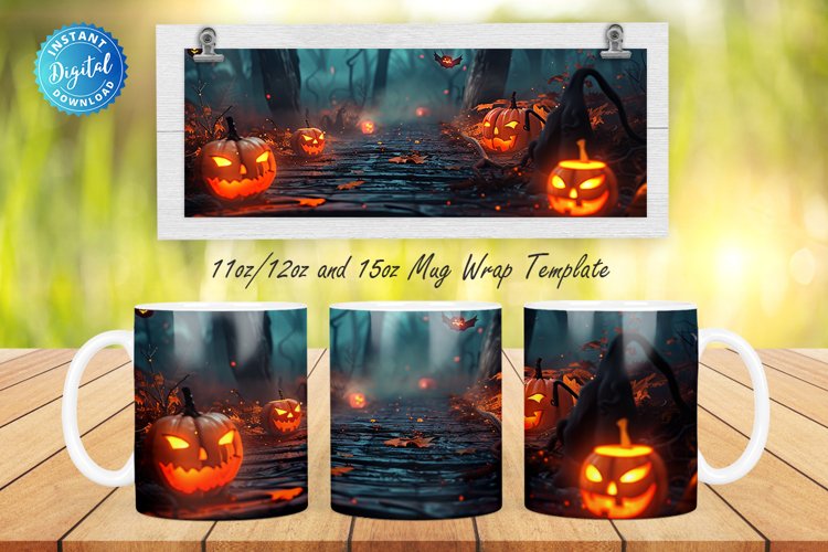 3D Halloween 11, 12 & 15 Oz Mug Sublimation example image 1
