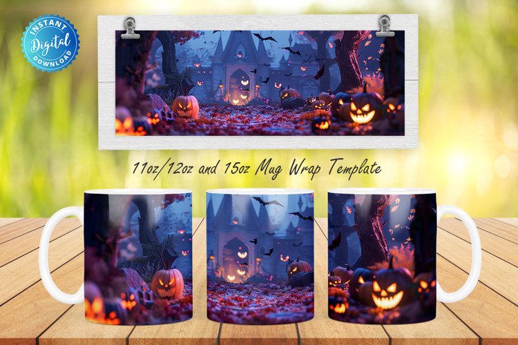 3D Halloween 11, 12 & 15 Oz Mug Sublimation example image 1