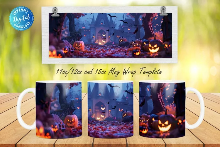 3D Halloween 11, 12 & 15 Oz Mug Sublimation