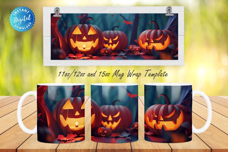 3D Halloween 11, 12 & 15 Oz Mug Sublimation