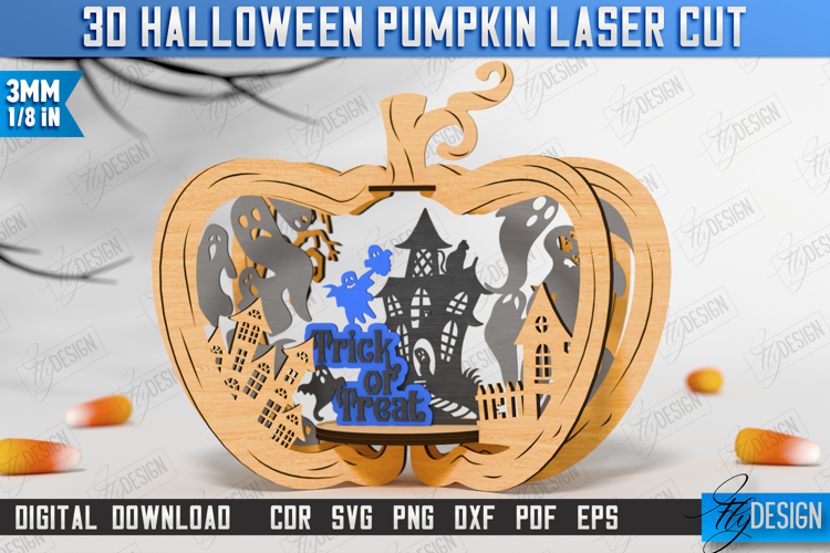 3D Pumpkin Laser Cut | Halloween Decorations | Haunted House