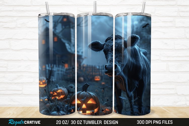 3D Halloween Spooky Cow 20/30oz Skinny Tumbler