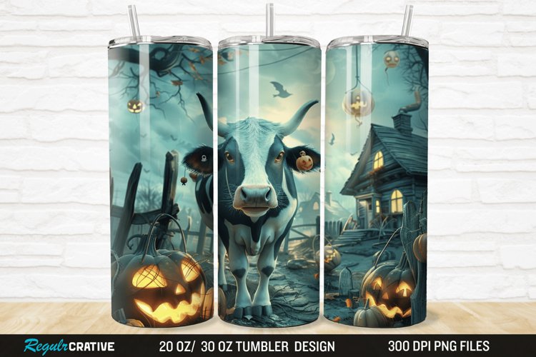3D Halloween Spooky Cow 20/30oz Skinny Tumbler