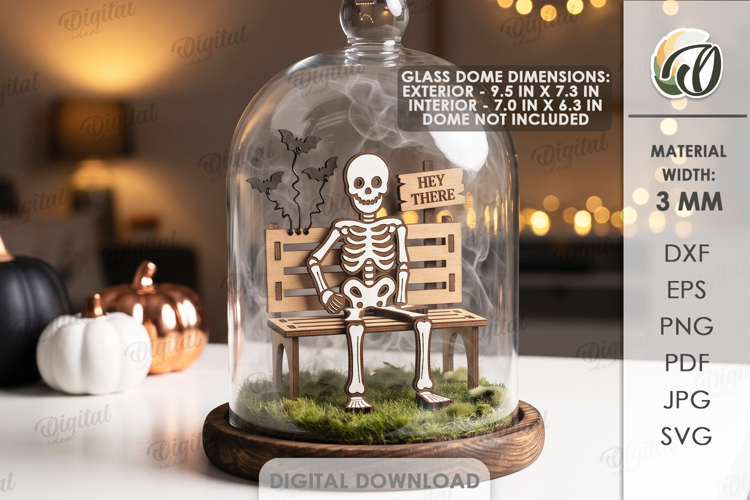 3D Halloween Stand Laser Cut. Halloween Standing Decor SVG