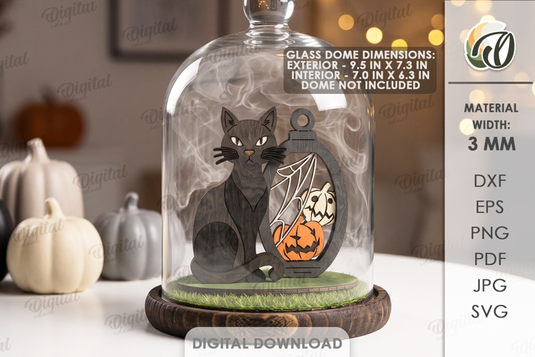 3D Halloween Stand Laser Cut. Halloween Standing Decor SVG