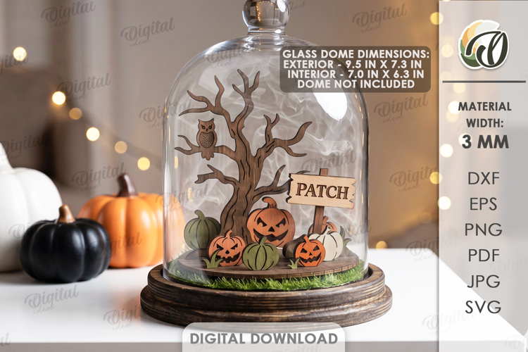 3D Halloween Stand Laser Cut. Halloween Standing Decor SVG