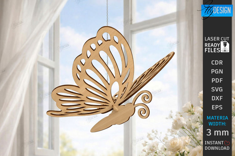 3D Butterfly Laser Cut | Hanging Ornament | Home Decor | CNC