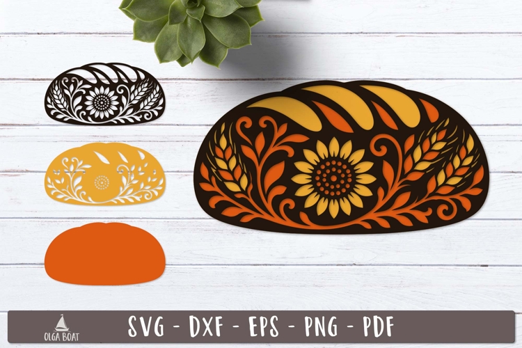 3d Harvest Bread Layered SVG design