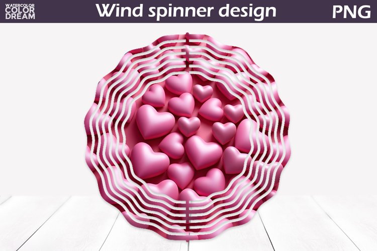 Valentine Wind Spinner Sublimation | 3D Heart Wind Spinner