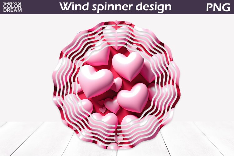 Valentine Wind Spinner Sublimation | 3D Heart Wind Spinner