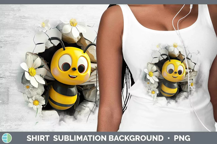 3D Hole in the Wall Bee Shirt | Sublimation Sublimation Back