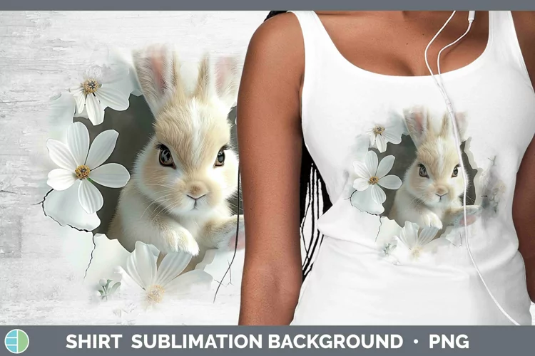 3D Hole in the Wall Bunny Shirt Sublimation Sublimation Back