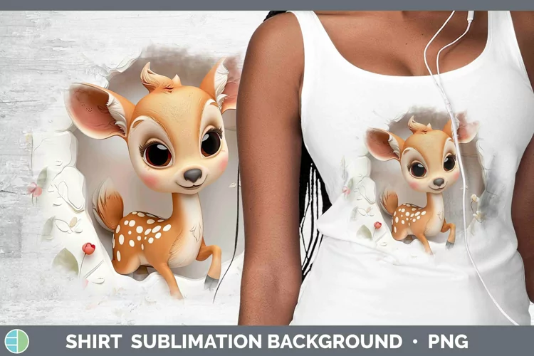 3D Hole in the Wall Deer Shirt Sublimation Sublimation Backg