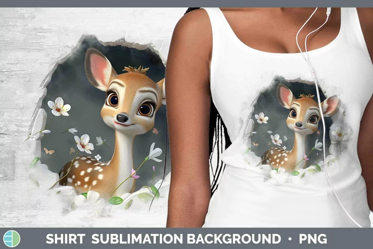 3D Hole in the Wall Deer Shirt Sublimation Sublimation Backg