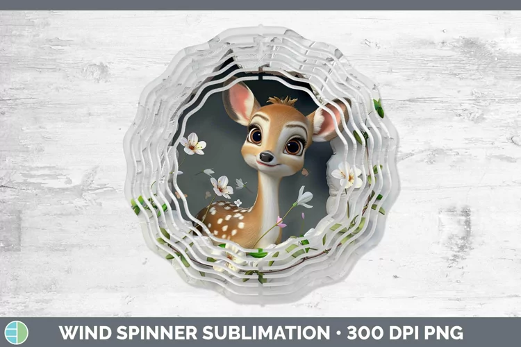 3D Hole in the Wall Deer Wind Spinner Sublimation Spinner De