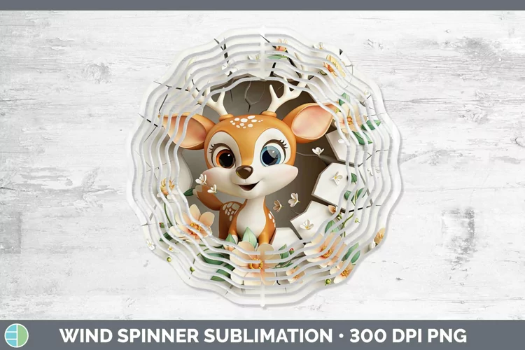 3D Hole in the Wall Deer Wind Spinner Sublimation Spinner De