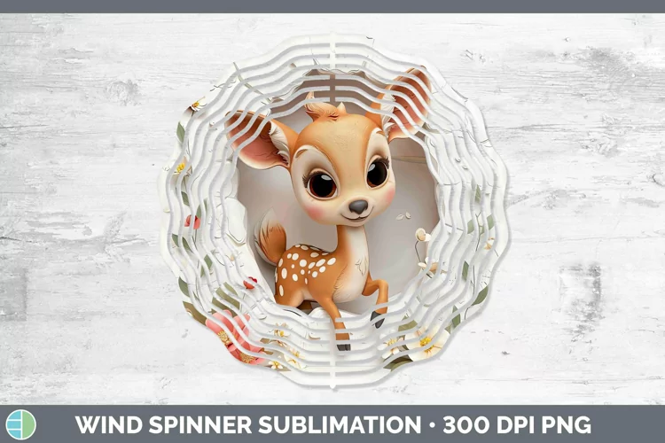 3D Hole in the Wall Deer Wind Spinner Sublimation Spinner De