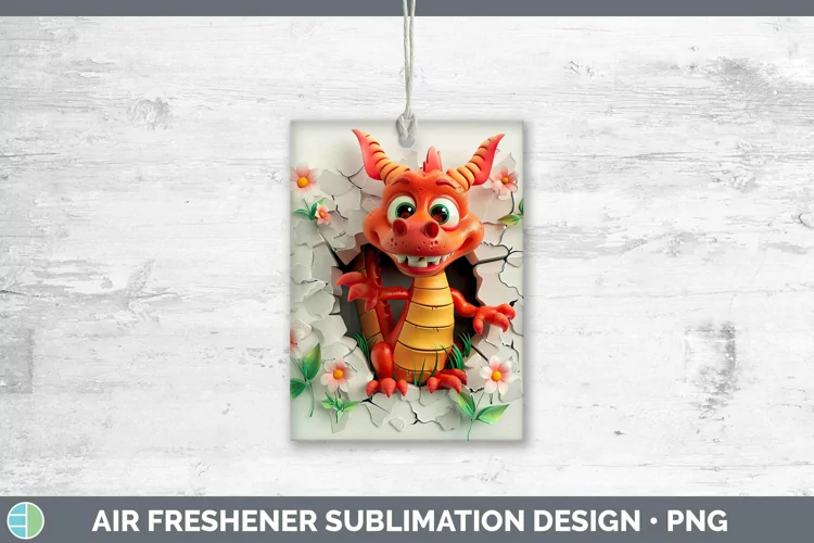 3D Hole in the Wall Dragon Air Freshener Sublimation Car Fre